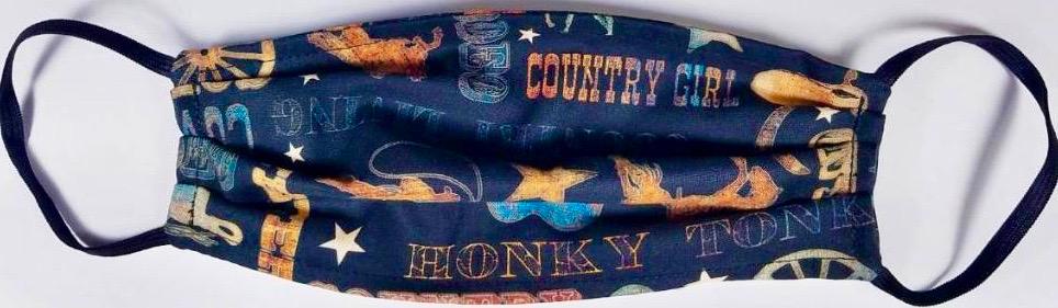 Country Music Face Mask  Made in USA of 100% Cotton